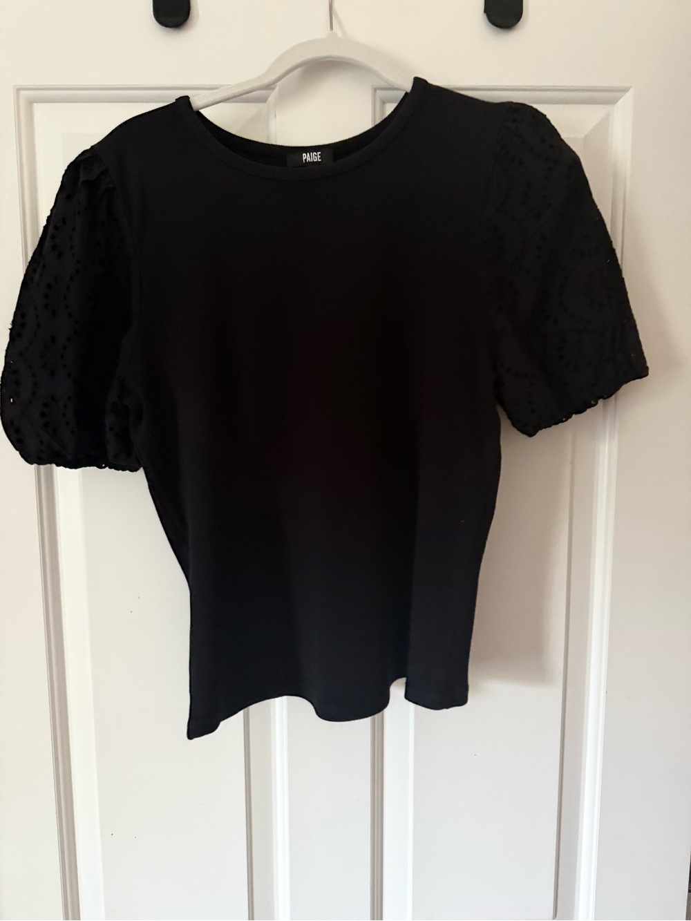 PAIGE Marina Eyelet Puff Sleeve T-Shirt